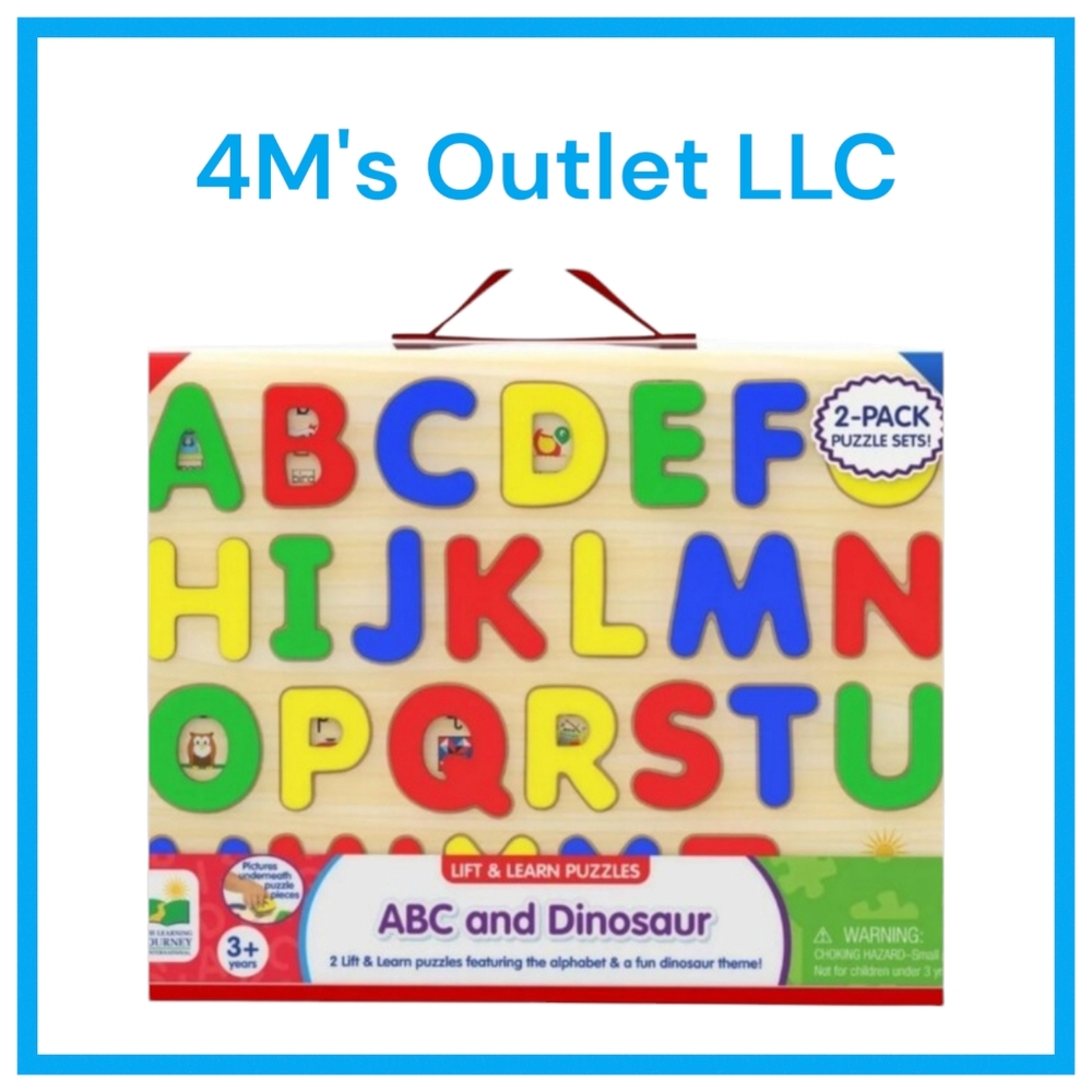 (QTY 2) Lift & Learn Puzzles: ABCs + Dinosaurs